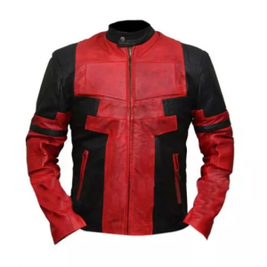 Deadpool Black & Red Waxed Faux Leather Jacket