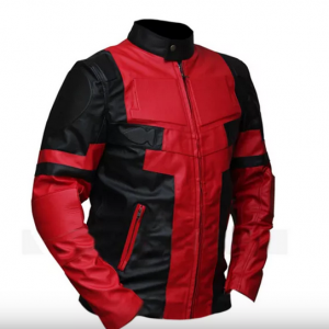 Deadpool Black & Red Faux Leather Jacket