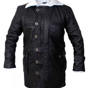 Bane Coat Black Faux Leather Coat Faux Shearling Batman
