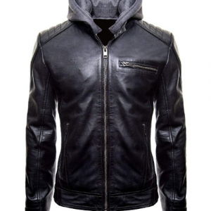 Batman Hoodie Genuine Biker Real Leather Jacket