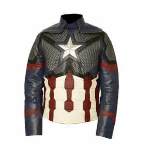 Avengers Endgame Captain America Faux Leather Jacket Cosplay