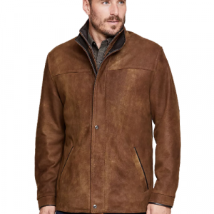 Simon Italian Lambskin Leather Car Coat