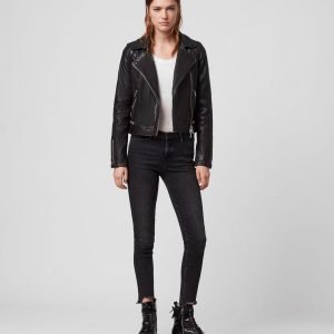 Cobden leather biker jacket