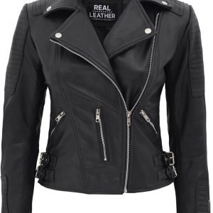 Bari Black Leather Motorcycle Jacket