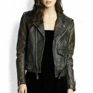 Brown Biker Women Motorcycle Vintage Cafe Racer Bomber Real Leather jacket Retro