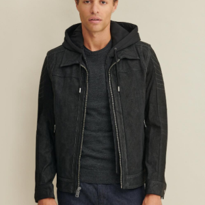 Thomas Leather Hooded Jacket