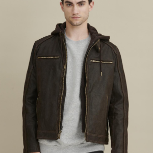 Jake Hooded Leather Jacket