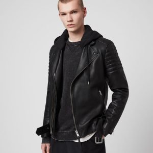 Cobden leather biker jacket