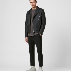 Bloc leather biker jacket