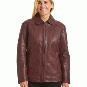 Excelled Women's Plus Lambskin Leather Scuba Jacket