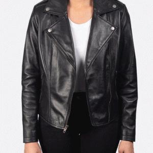 Flashback Black Leather Biker Jacket
