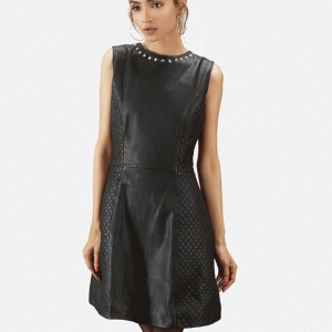 Luxe Black Leather Dress