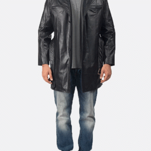 Jordan Black Leather Coat