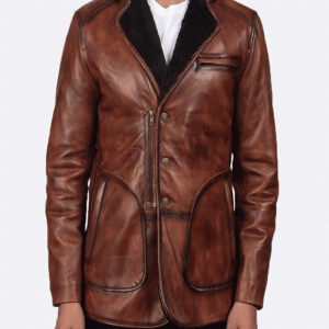 Rocky Brown Fur Leather Coat