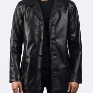 Urban Slate Black Leather Coat