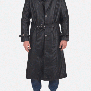 Daniel Black Leather Trench Coat