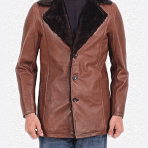 Cinnamon Brown Leather Fur Coat