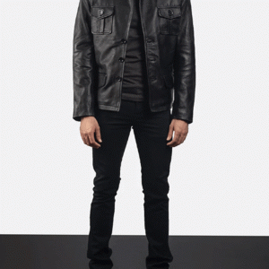 Ray Cutler Black Leather Blazer