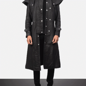 Maverick Black Leather Duster