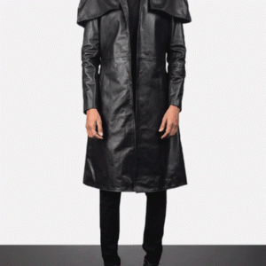 Classic Black Leather Duster